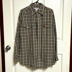 Carhartt Men’s Pearl Button Up Long Sleeve Shirt Size Large